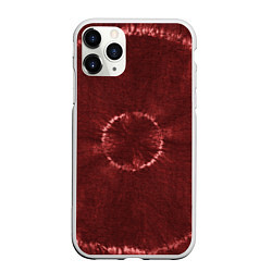 Чехол iPhone 11 Pro матовый Красный круг тай-дай