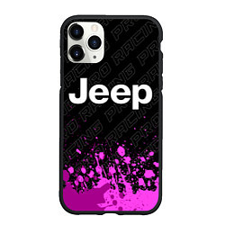 Чехол iPhone 11 Pro матовый Jeep pro racing: символ сверху, цвет: 3D-черный