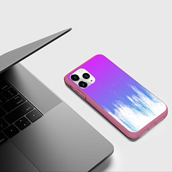 Чехол iPhone 11 Pro матовый Фиолетовый градиент с потертостями, цвет: 3D-малиновый — фото 2