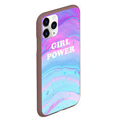 Чехол iPhone 11 Pro матовый Girl power fluid art, цвет: 3D-коричневый — фото 2