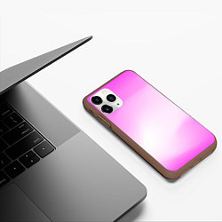 Чехол iPhone 11 Pro матовый Градиент розовый, цвет: 3D-коричневый — фото 2