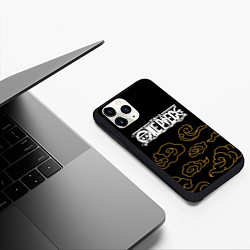 Чехол iPhone 11 Pro матовый One Piece anime clouds, цвет: 3D-черный — фото 2