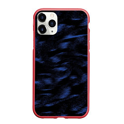Чехол iPhone 11 Pro матовый Абстракция синего, цвет: 3D-красный