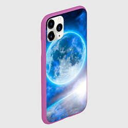 Чехол iPhone 11 Pro матовый Планета сияет, цвет: 3D-фиолетовый — фото 2