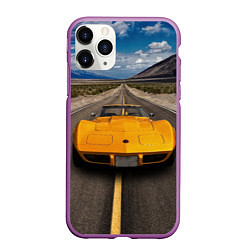 Чехол iPhone 11 Pro матовый Ретро маслкар Chevrolet Corvette Stingray