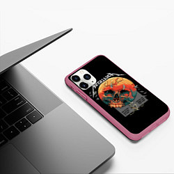 Чехол iPhone 11 Pro матовый Metallica - Металлика, цвет: 3D-малиновый — фото 2