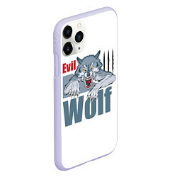 Чехол iPhone 11 Pro матовый Злой волк - оскал, цвет: 3D-светло-сиреневый — фото 2