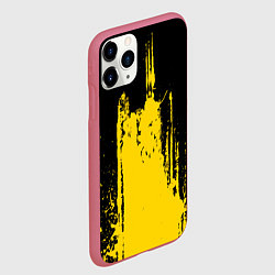 Чехол iPhone 11 Pro матовый Фонтан бурлящей желтой краски, цвет: 3D-малиновый — фото 2