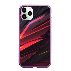 Чехол iPhone 11 Pro матовый Красно-черная текстура, цвет: 3D-фиолетовый