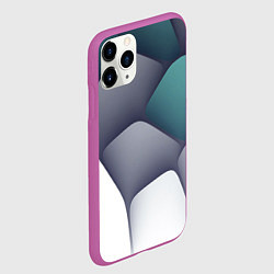 Чехол iPhone 11 Pro матовый Разноцветная чешуя, цвет: 3D-фиолетовый — фото 2
