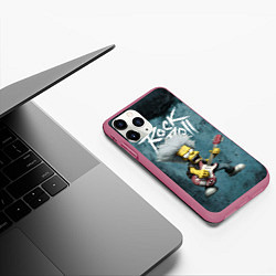 Чехол iPhone 11 Pro матовый Rock n roll style Simpsons, цвет: 3D-малиновый — фото 2