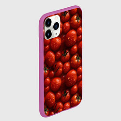 Чехол iPhone 11 Pro матовый Сочная текстура из томатов, цвет: 3D-фиолетовый — фото 2