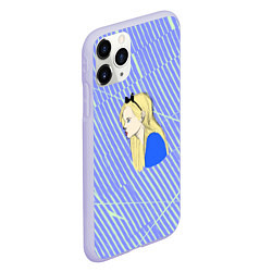 Чехол iPhone 11 Pro матовый Портрет Алисы из страны чудес, цвет: 3D-светло-сиреневый — фото 2