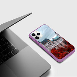 Чехол iPhone 11 Pro матовый Замок в горах и красный лес, цвет: 3D-фиолетовый — фото 2