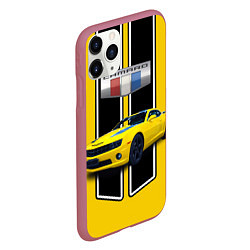 Чехол iPhone 11 Pro матовый Мощный маслкар Chevrolet Camaro 2010 года, цвет: 3D-малиновый — фото 2