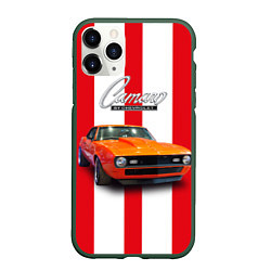 Чехол iPhone 11 Pro матовый Ретро маслкар Chevrolet Camaro SS 1968 года