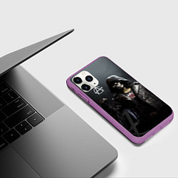 Чехол iPhone 11 Pro матовый Зомби анархист, цвет: 3D-фиолетовый — фото 2