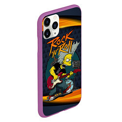 Чехол iPhone 11 Pro матовый Simpsons RocknRoll, цвет: 3D-фиолетовый — фото 2