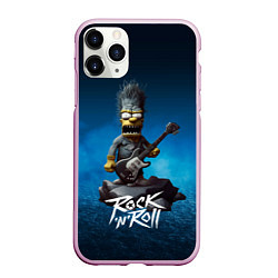 Чехол iPhone 11 Pro матовый Simpson rock, цвет: 3D-розовый