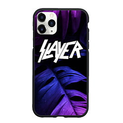 Чехол iPhone 11 Pro матовый Slayer neon monstera