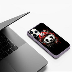 Чехол iPhone 11 Pro матовый Панда в бейсболке граффити, цвет: 3D-серый — фото 2