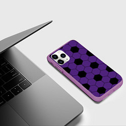 Чехол iPhone 11 Pro матовый Кимоно первой высшей луны Кокушибо, цвет: 3D-фиолетовый — фото 2