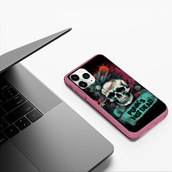 Чехол iPhone 11 Pro матовый Punks not dead, цвет: 3D-малиновый — фото 2