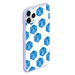 Чехол iPhone 11 Pro матовый Многоугольник паттерн, цвет: 3D-светло-сиреневый — фото 2