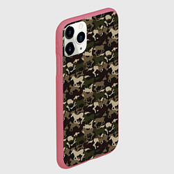 Чехол iPhone 11 Pro матовый Лошади - камуфляж, цвет: 3D-малиновый — фото 2