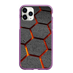 Чехол iPhone 11 Pro матовый Металлические плиты и лава