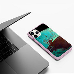 Чехол iPhone 11 Pro матовый Часть иссушённой планеты и космос, цвет: 3D-розовый — фото 2