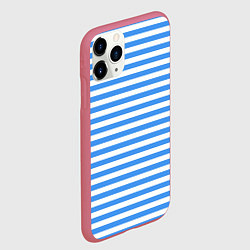 Чехол iPhone 11 Pro матовый Тельняшка васильковая ВДВ, цвет: 3D-малиновый — фото 2