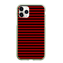 Чехол iPhone 11 Pro матовый Темно-красные полосы