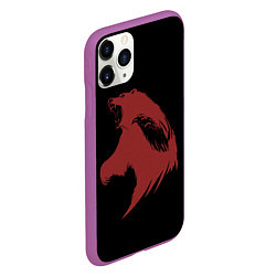 Чехол iPhone 11 Pro матовый Red bear, цвет: 3D-фиолетовый — фото 2