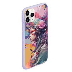 Чехол iPhone 11 Pro матовый Киберлетчица в цветах - Хуф и Ся, цвет: 3D-светло-сиреневый — фото 2