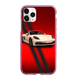 Чехол iPhone 11 Pro матовый Немецкий спортивный автомобиль Porsche