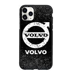 Чехол iPhone 11 Pro матовый Volvo с потертостями на темном фоне