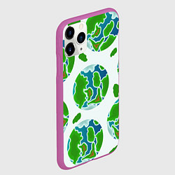 Чехол iPhone 11 Pro матовый Планета земля, земной шар, цвет: 3D-фиолетовый — фото 2