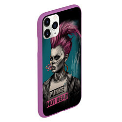 Чехол iPhone 11 Pro матовый Punks no dead girl, цвет: 3D-фиолетовый — фото 2