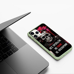 Чехол iPhone 11 Pro матовый Все пропьем но панк не опозорим, цвет: 3D-салатовый — фото 2