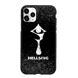 Чехол iPhone 11 Pro матовый Hellsing с потертостями на темном фоне