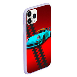 Чехол iPhone 11 Pro матовый Немецкий спортивный автомобиль Porsche 911, цвет: 3D-светло-сиреневый — фото 2