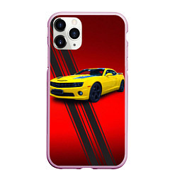 Чехол iPhone 11 Pro матовый Спортивный американский автомобиль Chevrolet Camar, цвет: 3D-розовый