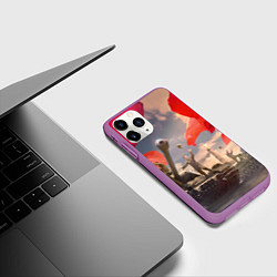 Чехол iPhone 11 Pro матовый Победа! 9 Мая, цвет: 3D-фиолетовый — фото 2
