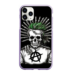 Чехол iPhone 11 Pro матовый Панк анархист, цвет: 3D-светло-сиреневый