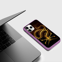 Чехол iPhone 11 Pro матовый Subnautica скелет морского чудовища, цвет: 3D-фиолетовый — фото 2