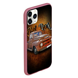 Чехол iPhone 11 Pro матовый Винтажный автомобиль Ford F-1 в rat стиле, цвет: 3D-малиновый — фото 2