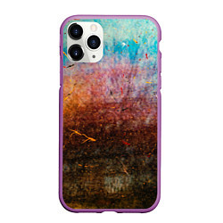 Чехол iPhone 11 Pro матовый Разноцветные тени и краски, цвет: 3D-фиолетовый