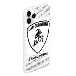 Чехол iPhone 11 Pro матовый Lamborghini с потертостями на светлом фоне, цвет: 3D-белый — фото 2