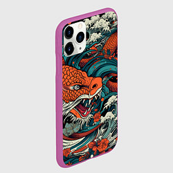Чехол iPhone 11 Pro матовый В стиле Irezumi, цвет: 3D-фиолетовый — фото 2